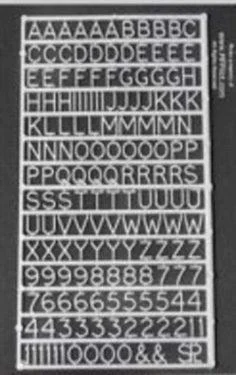 Plastruct 25/64" Plastic Letters & Numbers 96004