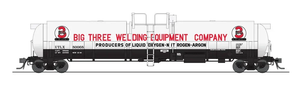HO Broadway Ltd Cryogenic Tank Car Big Three Welding Equipment #80065 6323