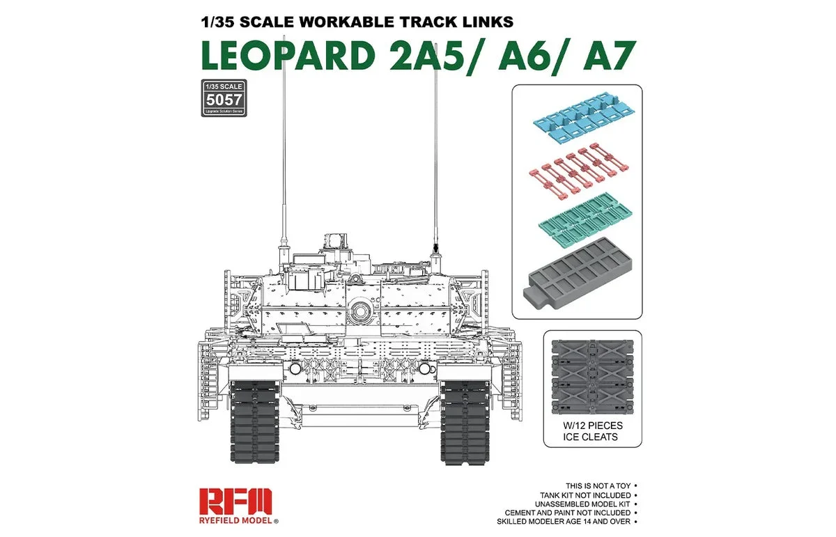 1/35 Ryefield Models Workable Track Links for Leopard 2A5/A6/A7 5057