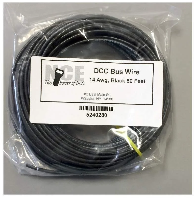 NCE DCC Main Bus Wire (Black) 14AWG 50 Feet 0280 - NCE Corporation