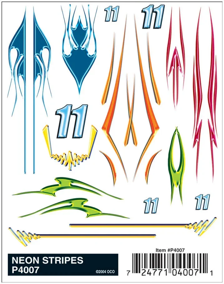 PineCar Neon Stripes Decal 4007 - PineCar Accessories