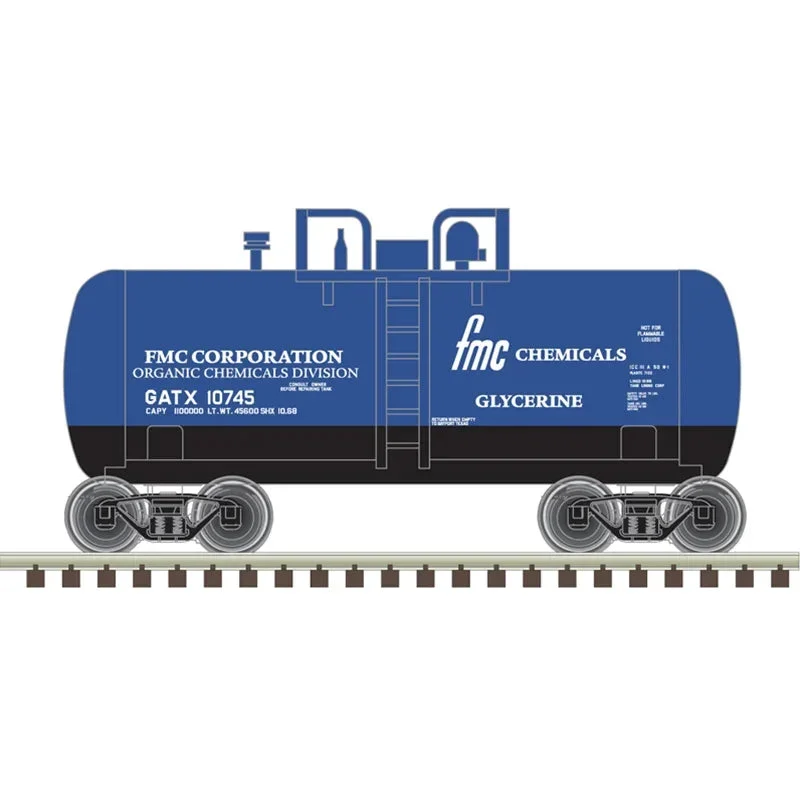 N Atlas Trainman Beer Can Tank Car FMC Chemicals (GATX) #10744 - 50006875