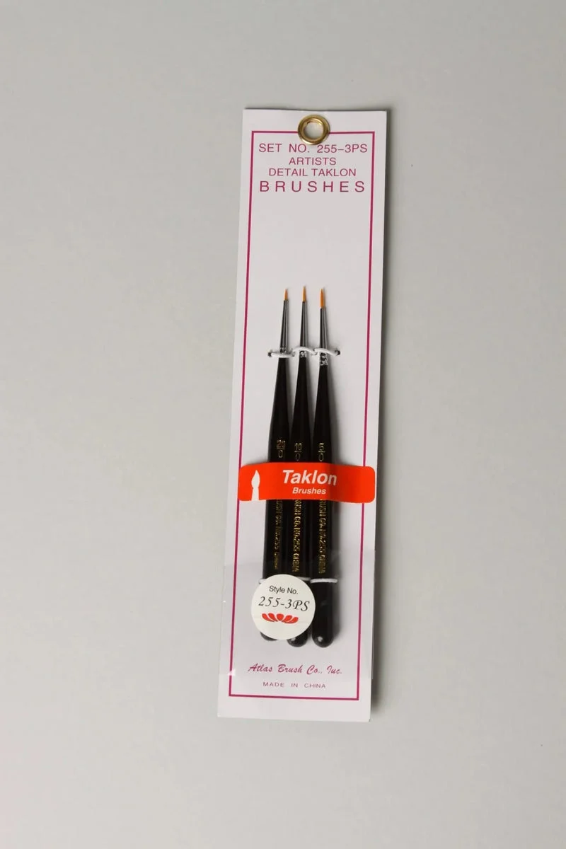 Atlas Brush Taklon Detail 3 Piece Set 255 - Atlas Brush Co.