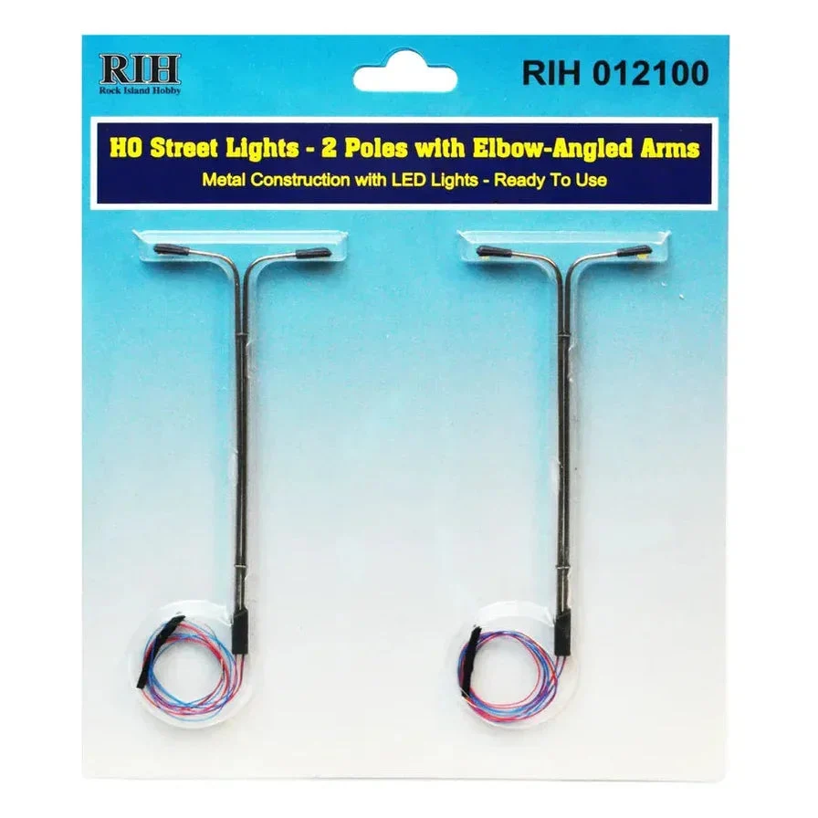 HO Rock Island Street Light Double Pole 2 Elbow 12100 - Rock Island Hobby