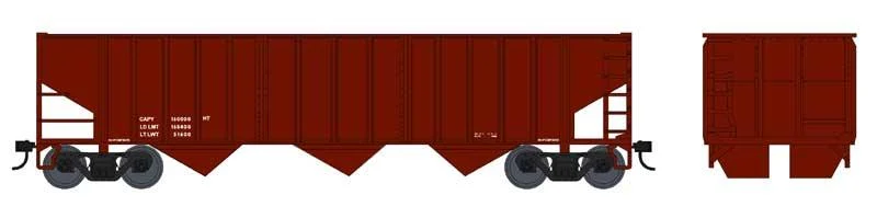 HO Bowser 70T 14 Panel Hopper Brown Dim Data 43443