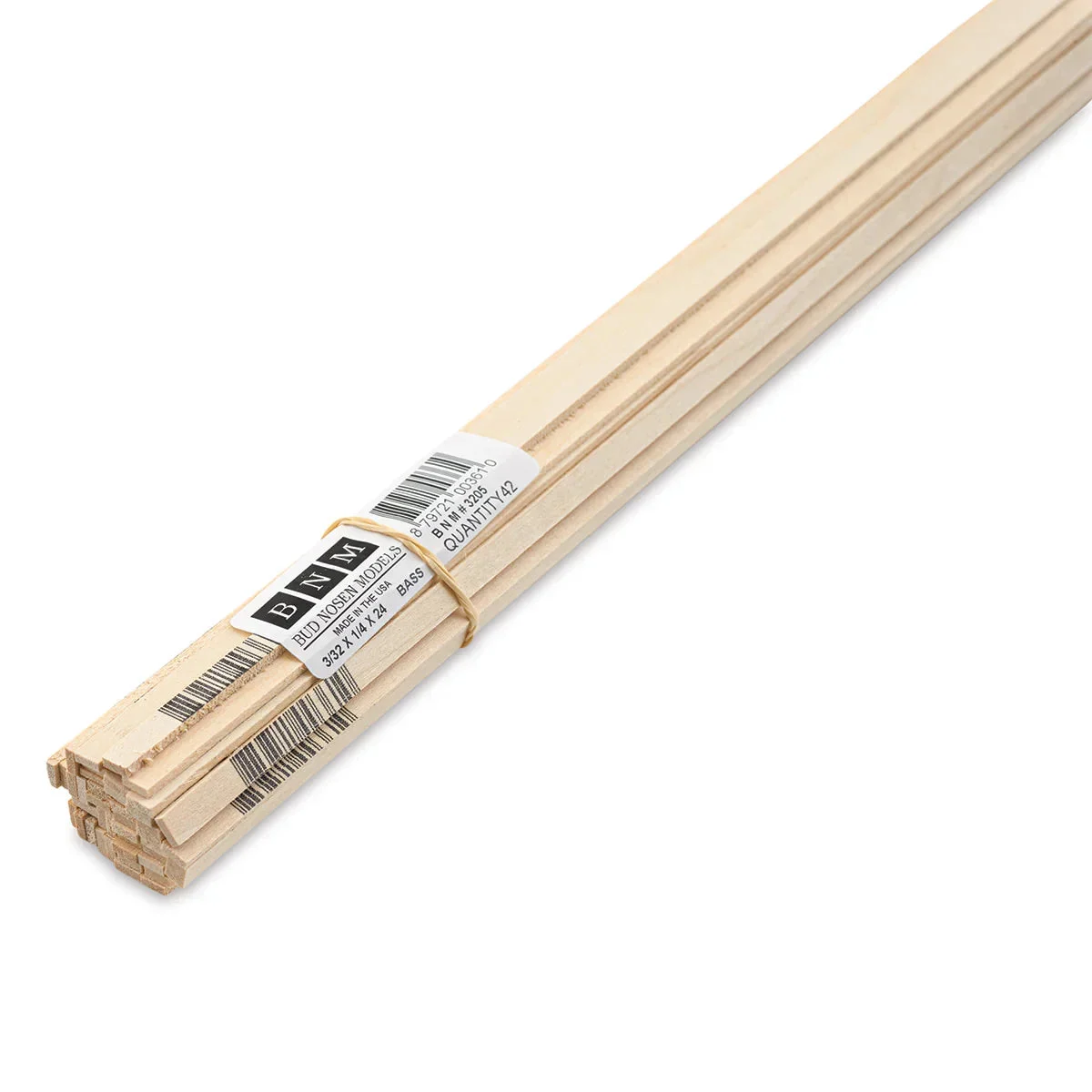 Bud Nosen Basswood Stick 3/32" x 1/4" x 24" (42/pkg) 3205