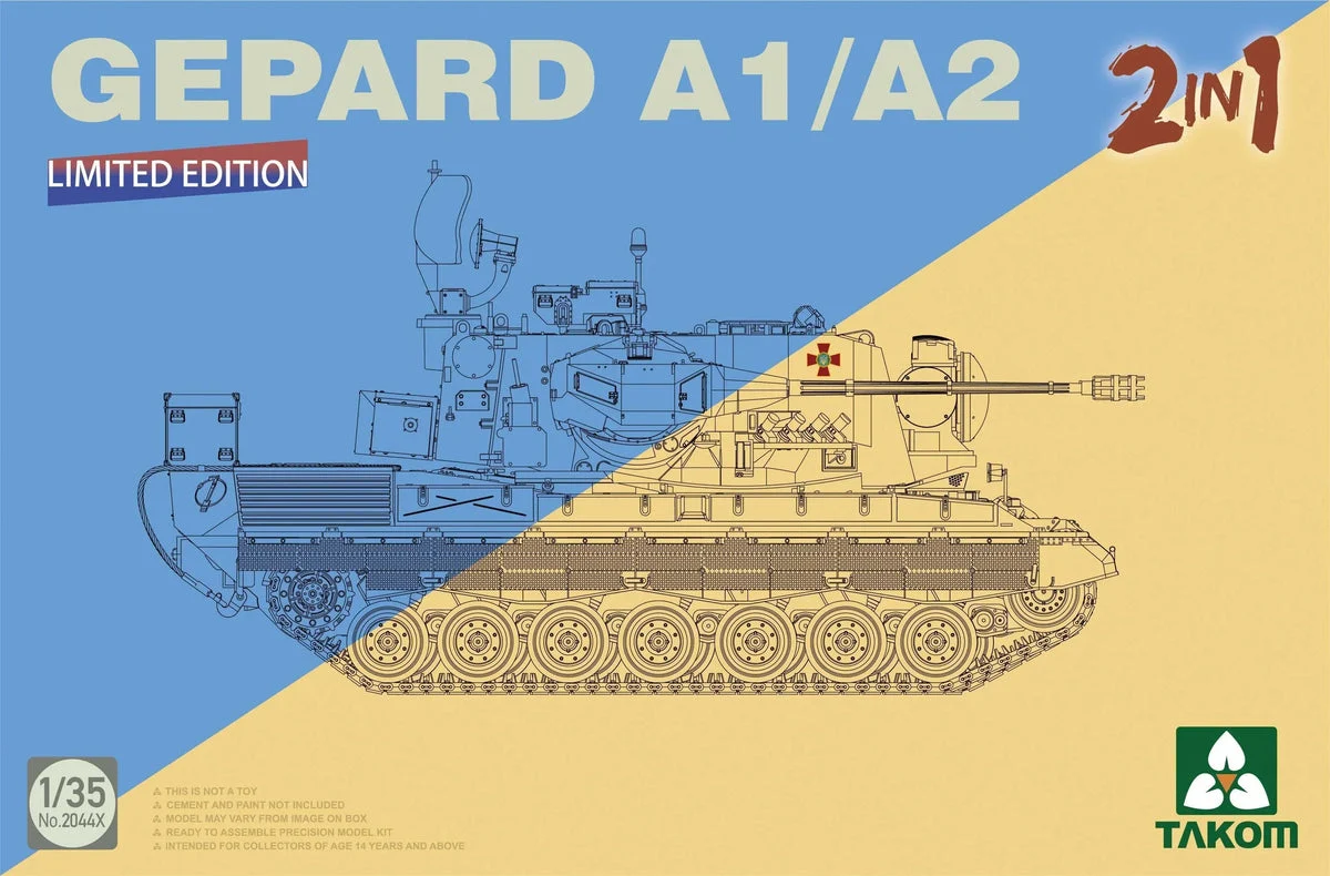 1/35 Takom Bundeswehr Flackpanzer1 Gepard SPAAG A1/A2 2 in 1 2044X - Takom Models