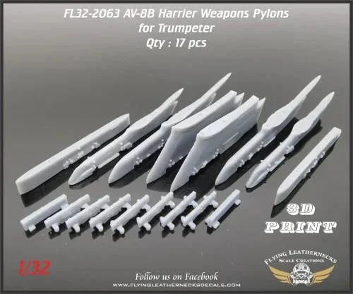 MPM_1_cb31bafc-ae63-4855-948a-d88375f04fae_1200x1200.webp 1/32 Flying Leathernecks AV-8B Weapons Pylons for Trumpeter 32-2063