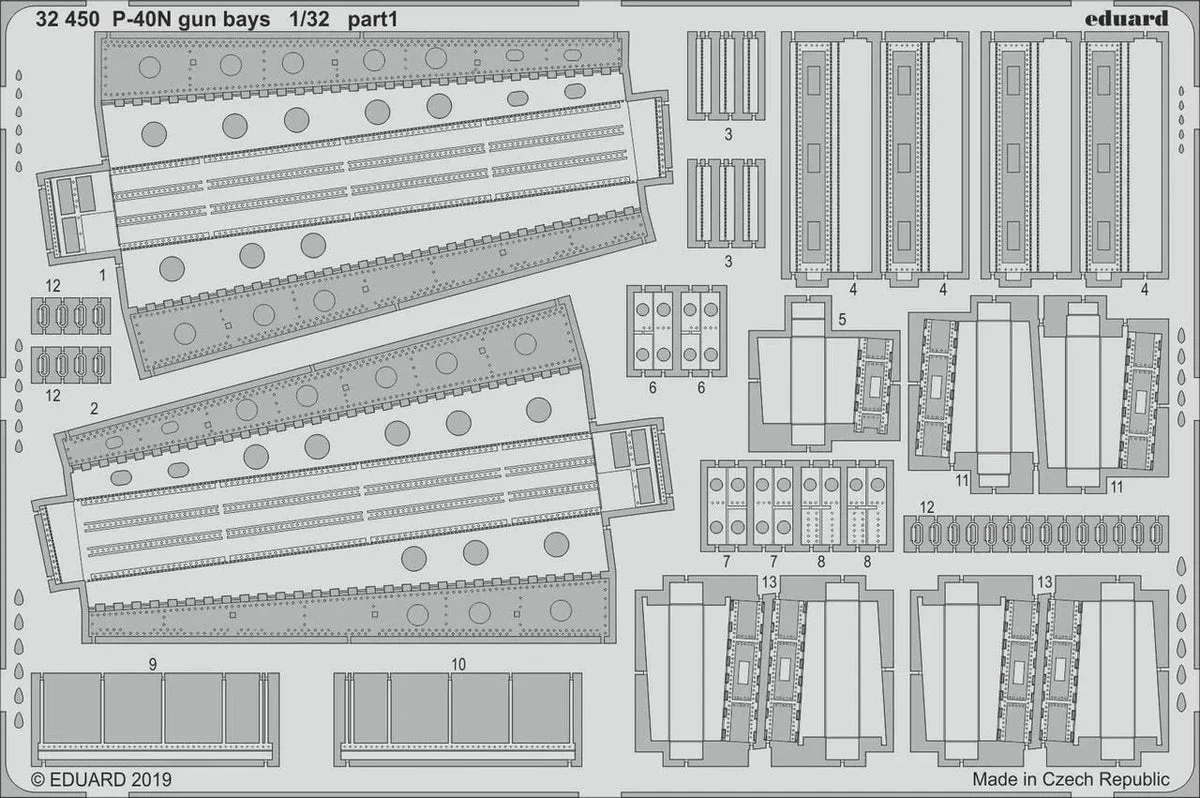 1/32 Eduard P-40N Gun Bays for Trumpeter 32450