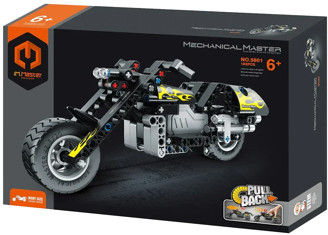 Mechanical Master Pull Back Motorcyle (183 pcs) 5801