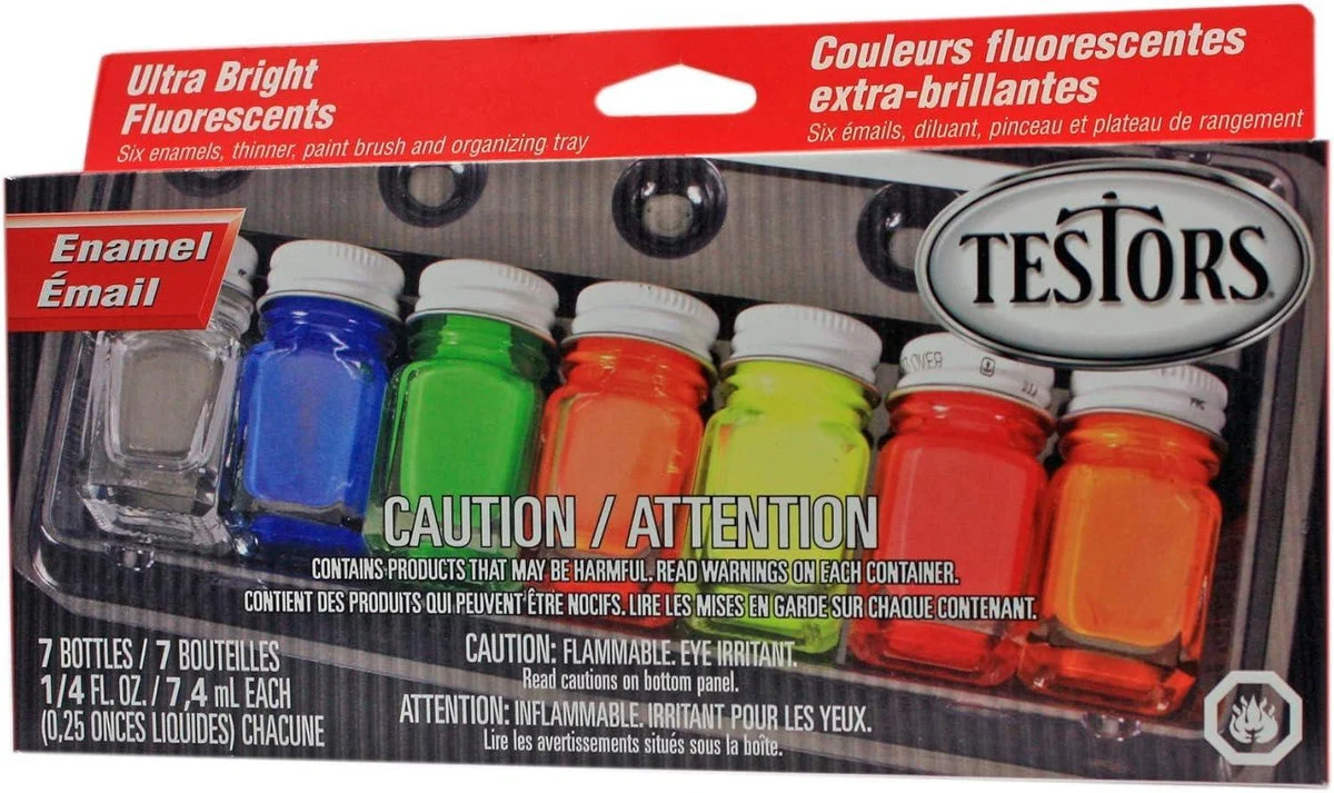 Testors Fluorescent Enamel Paint Set 9132
