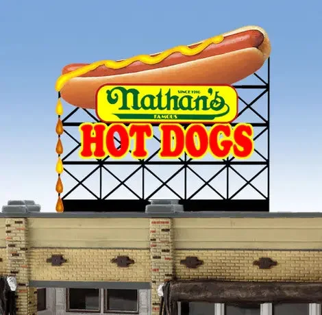 O/HO Miller Engineering Large Nathan's Hot Dogs Billboard 88-3551