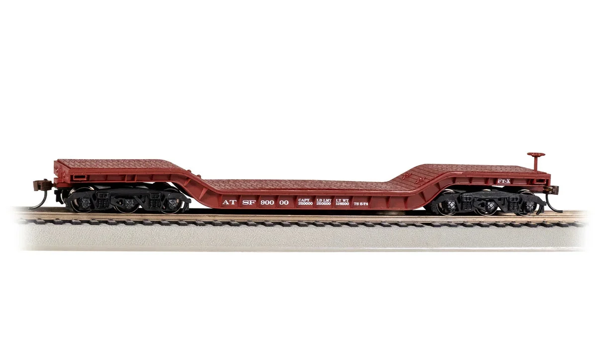 HO Bachmann 52' Center-Depressed Flat Car - #90000 Santa Fe 18337