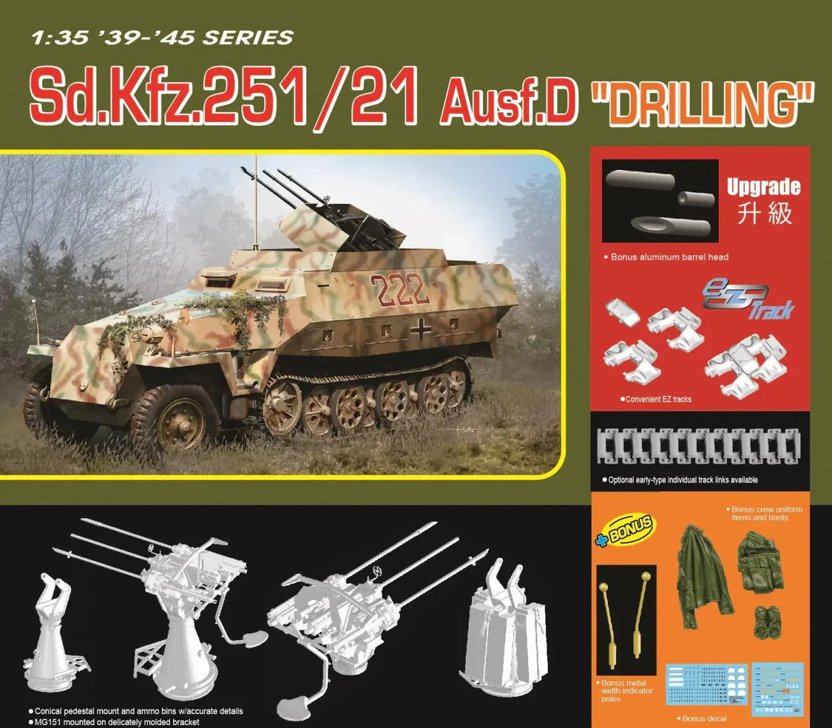 1/35 Dragon Model Sd.Kfz. 251/21 Ausf. D "Drilling" 6862 - Dragon Models