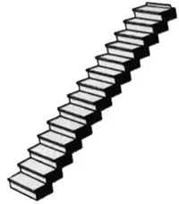 O Plastruct Custom Straight Staircase (STAA-48) 90941