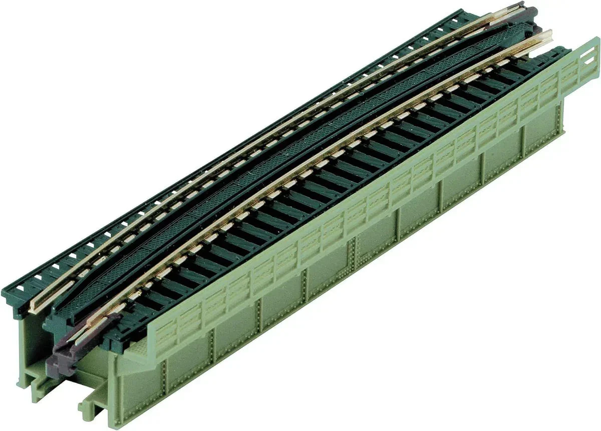 N Kato Single Track Deck Girder Curved Bridge Light Green 20468