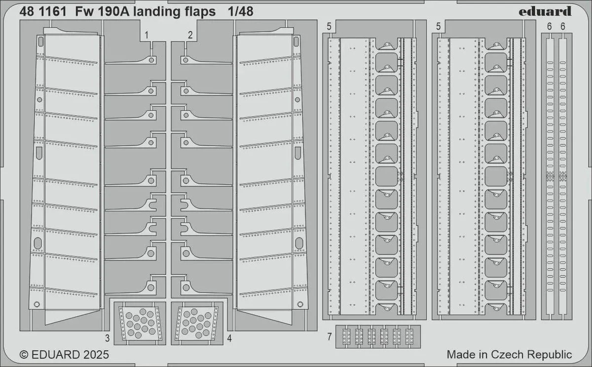 1/48 Eduard Fw 190A landing flaps Photo etched set for EDUARD kit 481161