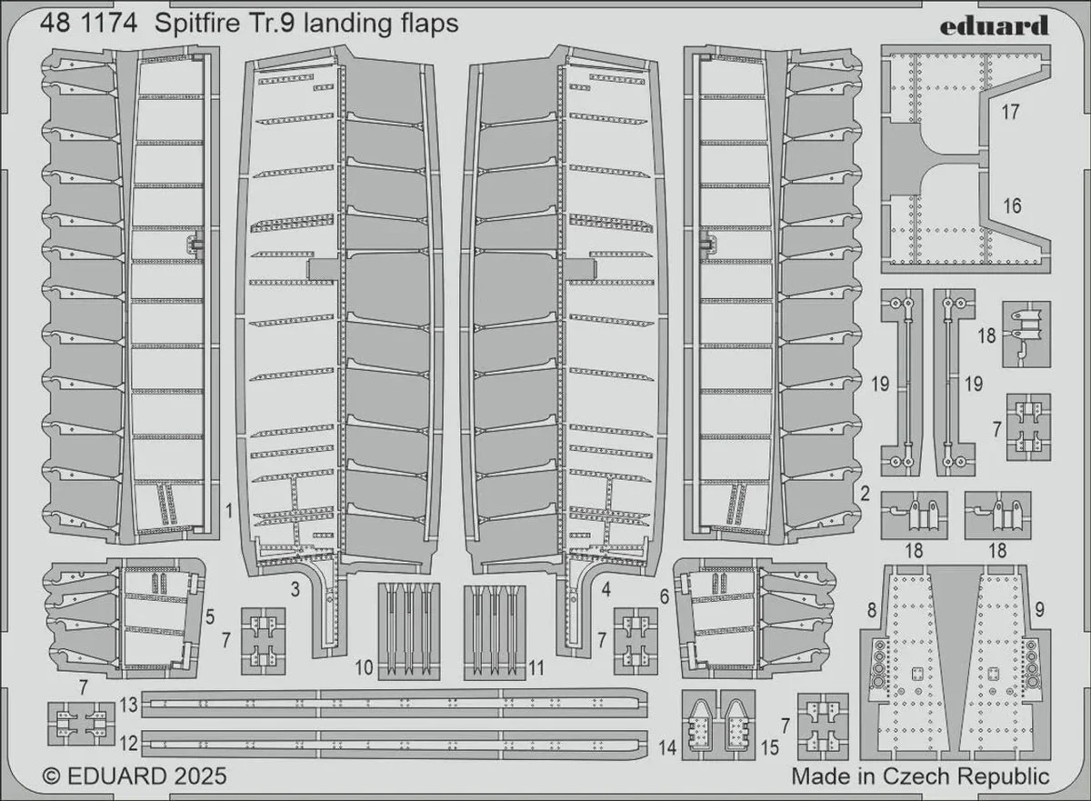 1/48 Eduard Spitfire Tr.9 landing flaps 481174