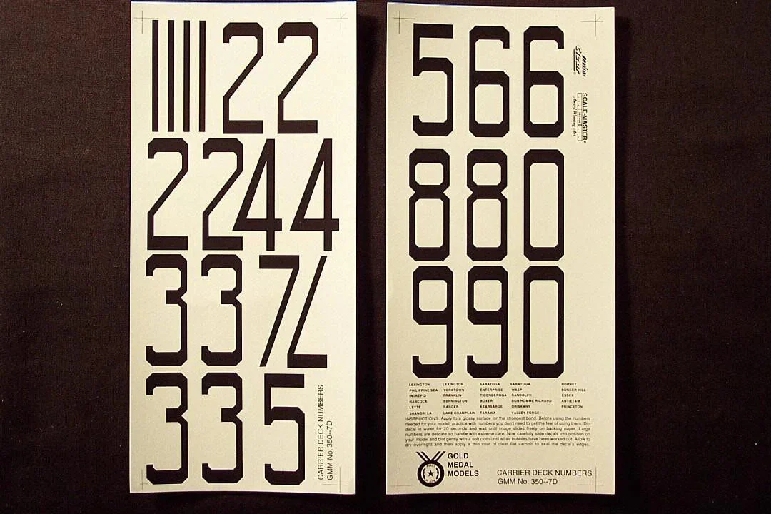 1/350 Gold Medal WWII USN Carrier Decals 350-7D