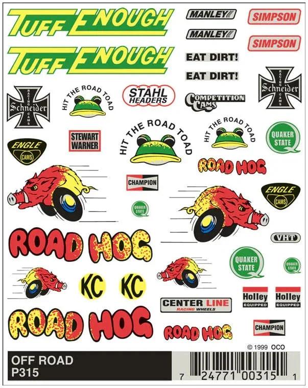 PineCar Off Road Decal 315 - PineCar Accessories