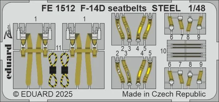 1/48 Eduard F-14D seatbelts Zoom set for GREAT WALL HOBBY kit FE1512