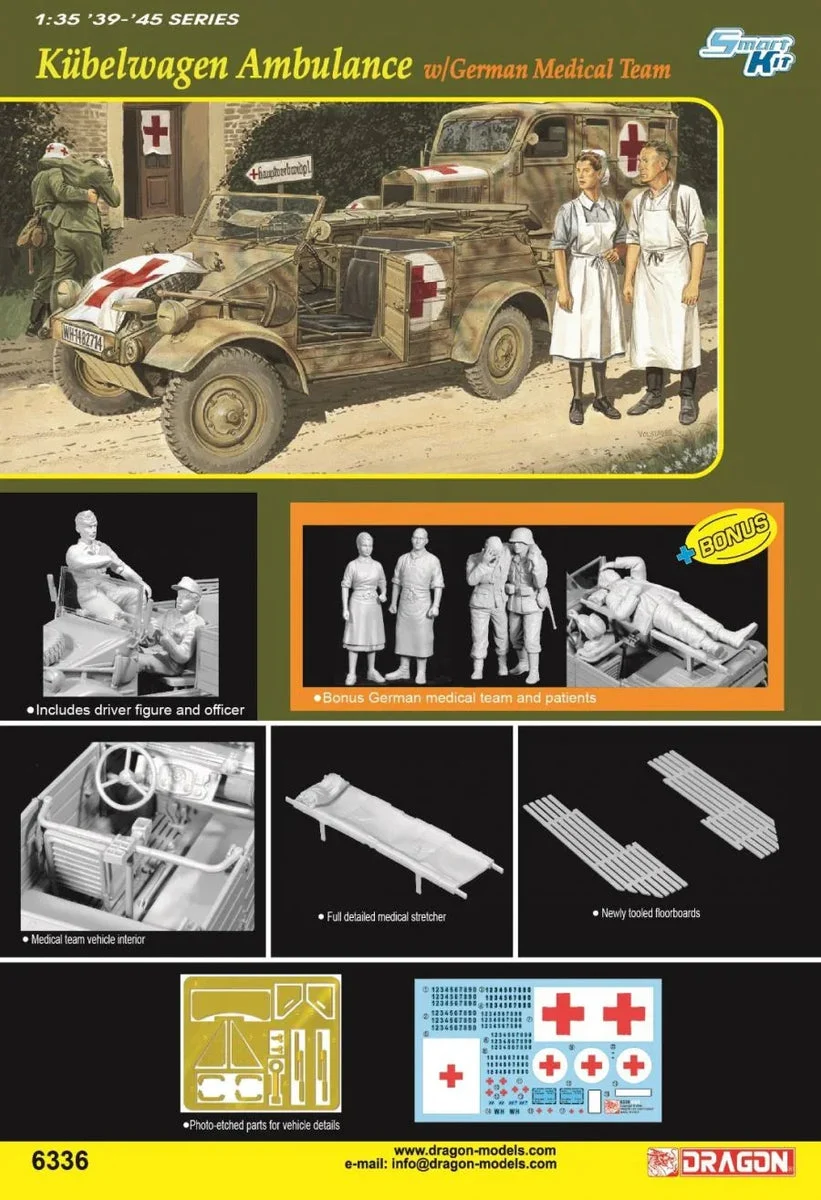 1/35 Dragon Model Kübelwagen Ambulance w/ German Medical Team 6336 - Dragon Models