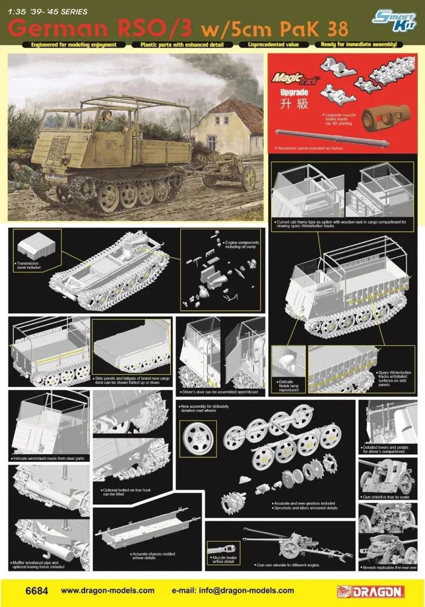1/35 Dragon Model German RSO/03 w/5cm PaK 38 6684 - Dragon Models