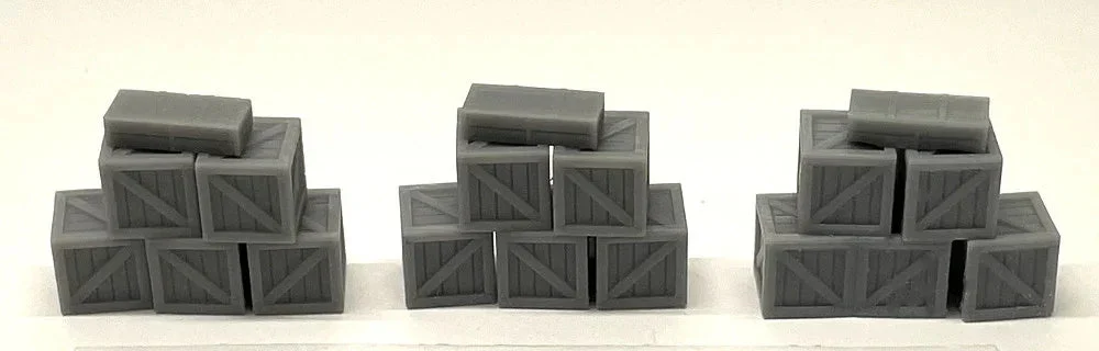 HO Phoenix Precision Stack of 5 3′ Cube Crates and 1 3' x 5' Crate Type 2 31537 - Phoenix Precision Models