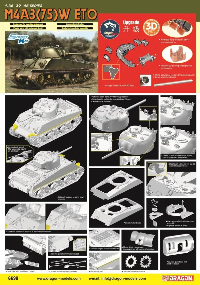 1/35 Dragon Model M4A3 75(W) ETO 6698 - Dragon Models