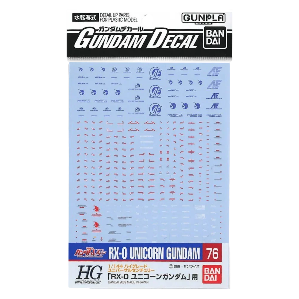 1/144 Bandai GD-76 HGUC Unicorn Gundam Decals 2089256