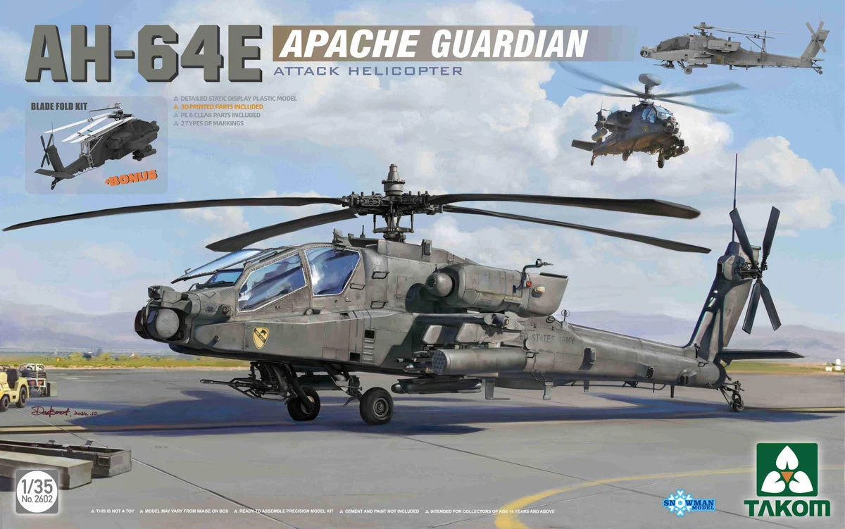 1/35 Takom AH-64E Apache Guardian Attack Helicopter 2602