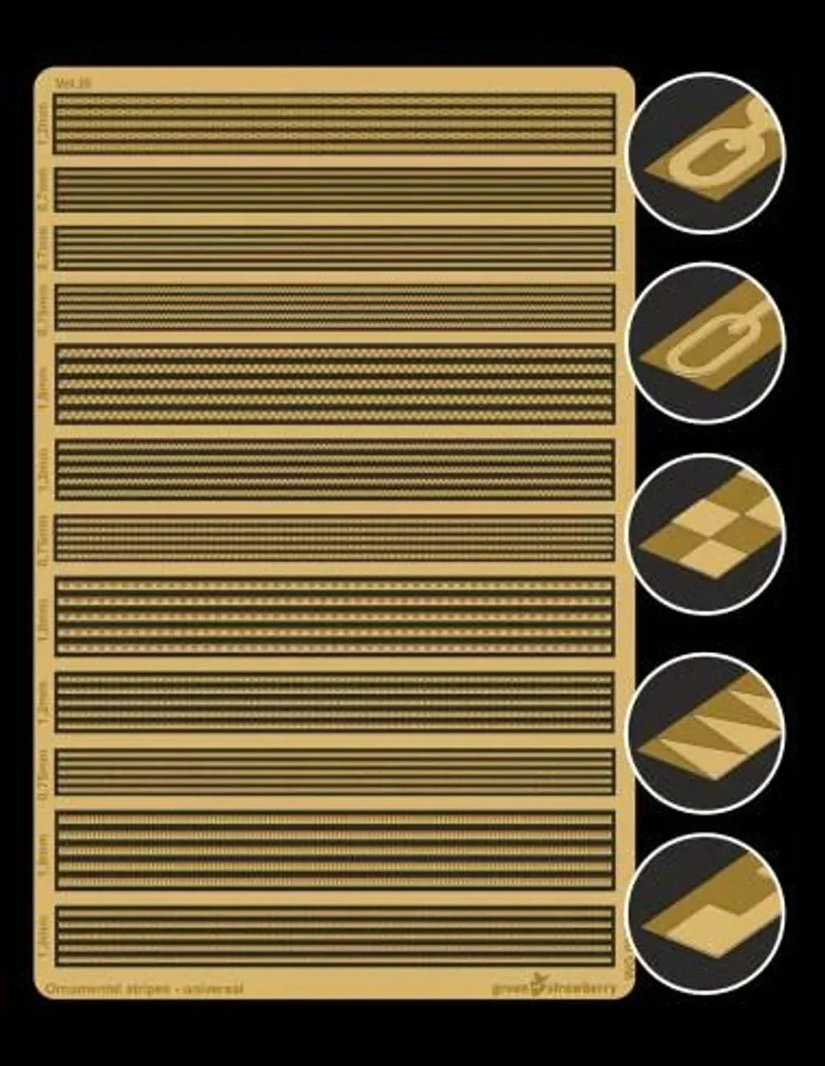 Green Strawberry Ornamental stripes - universal Vol.III BWG004-3