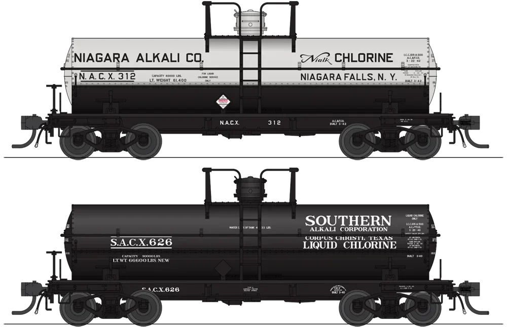 HO Broadway Ltd 6,000 Gallon Tank Cars Variety Set D (2-Pack) 6473