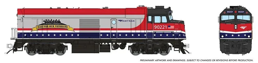 HO Rapido Amtrak NPCU "Cabbage" (DC/DCC/Sound): Amtrak - Veterans: #90221 - 081523