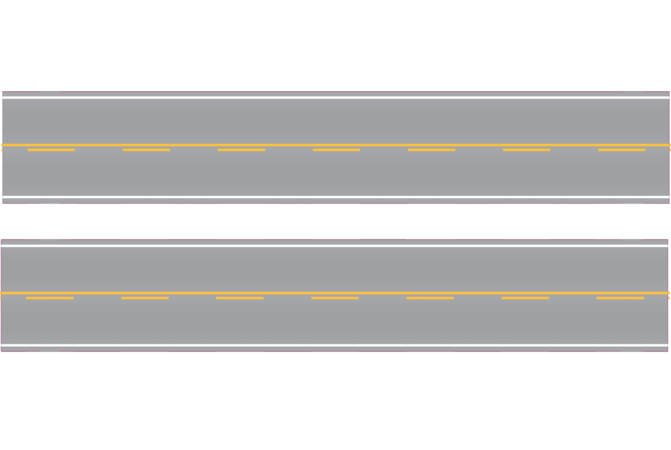 HO Easy Streets Aged Asphalt Straight Section - Single Passing (Qty 2) 315-3031