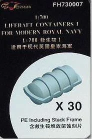 1/700 Flyhawk Photo Etch Liferaft Containers I for Modern Royal Navy (30) 730007 - Flyhawk Models