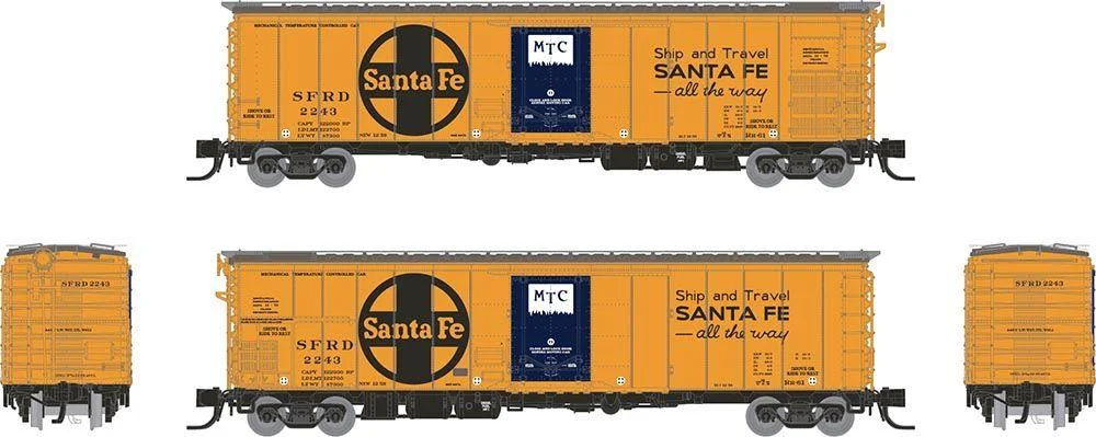 N Rapido Santa Fe RR-61 Mechanical Reefer: Santa Fe All The Way Slogan: 4-Pack 561010