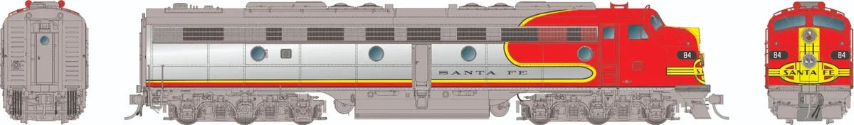 HO Rapido EMD E8A (DC/DCC/Sound): AT&SF - Warbonnet: #84L - 28573