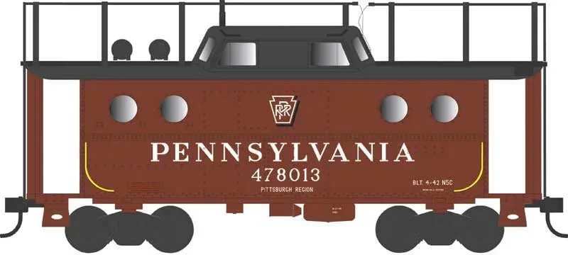 HO Bowser N5c Caboose PRR Shadow Keystone Pitt Region w/Trainphone Road #478013 - 43400
