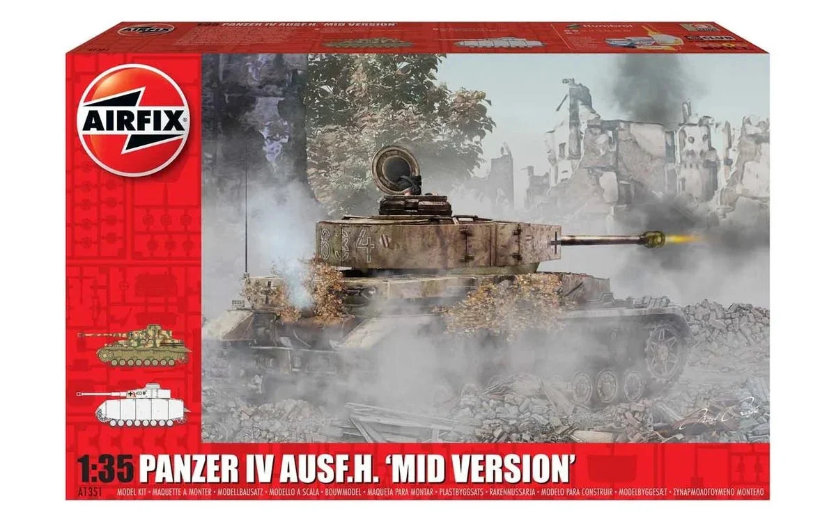 1/35 Airfix Panzer IV Ausf.H Mid Version Tank Plastic Model Kit A1351