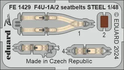 1/48 Eduard F4U-1A/2 seatbelts STEEL for MAGIC FACTORY FE1429