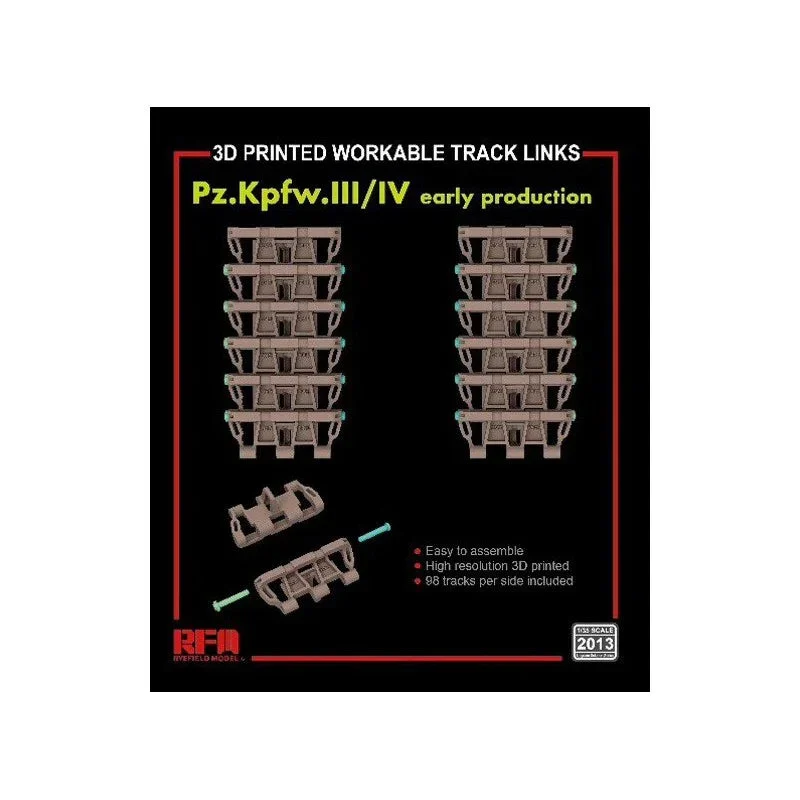 1/35 Ryefield Models 3D Printed Workable Track Links Pz.Kpfw.III/IV Early Production 2013