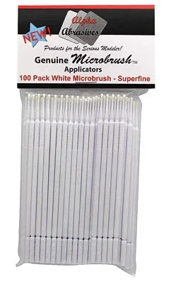 Alpha Abrasives Micro Brushes - White - Superfine (100 Pack) 1353