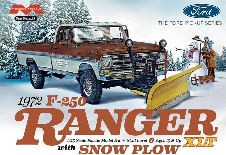 1/25 Moebius 1972 Ford F250 Ranger XLT Snow Plow 2568 - Moebius Model