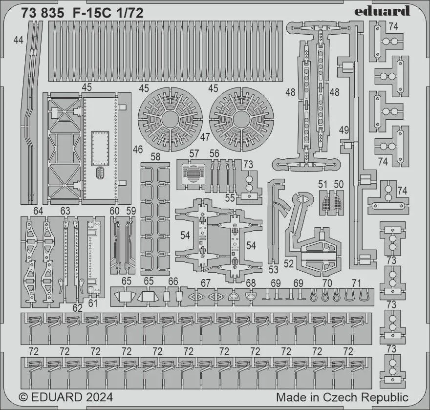 1/72 Eduard F-15C Photo Etch set for FINE MOLDS 73835