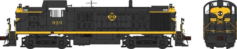 HO Bowser ALCo RS-3 Erie w/Large Louvers Cab #933 w/Sound - 25446