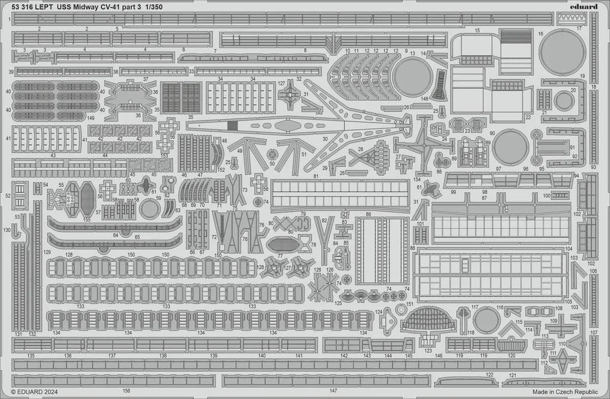 1/350 Eduard USS Midway CV-41 part 3 Photo Etch set for TRUMPETER 53316