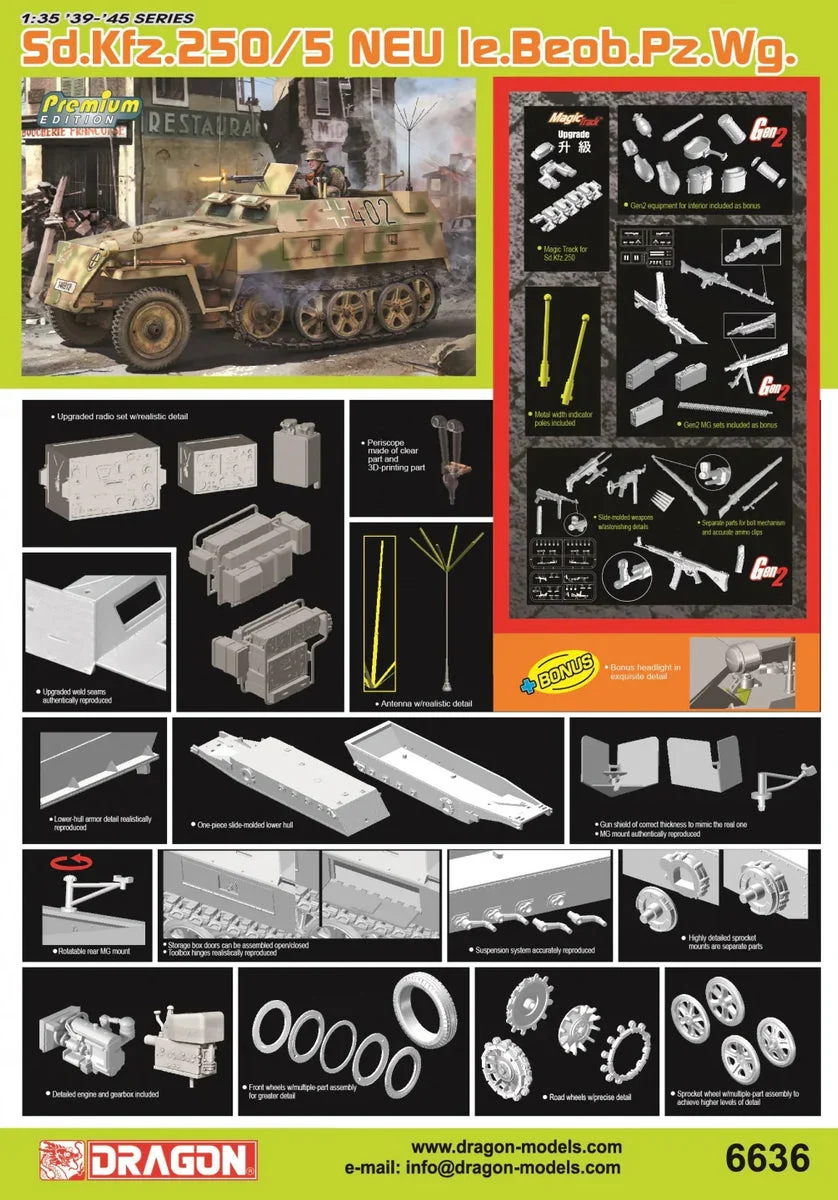 1/35 Dragon Model Sd.Kfz.250/5 NEU le.Beob.Pz.Wg. 6636 - Dragon Models