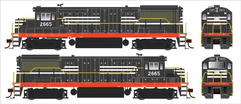 HO Bowser GE U25B Penn Central - New Haven PH IIb Cab #2665 - 25153