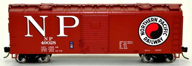 HO Bowser 40' Steel Side Box Car Northern Pacific w/Hatches Road #49028 - 43167